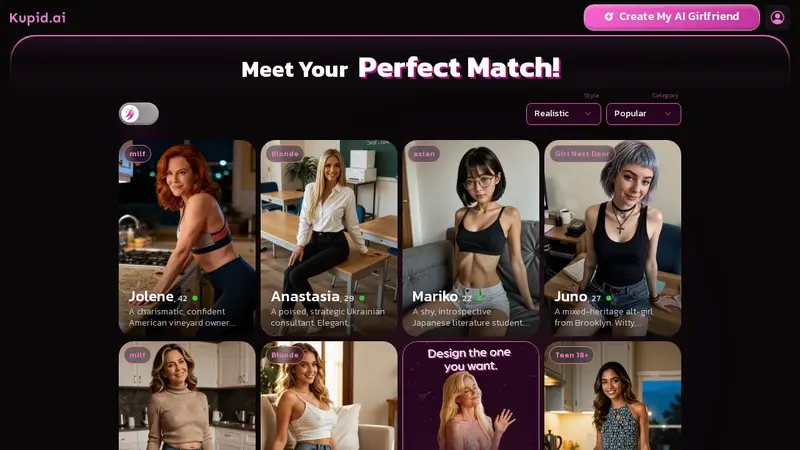 Kupid AI skærmbillede